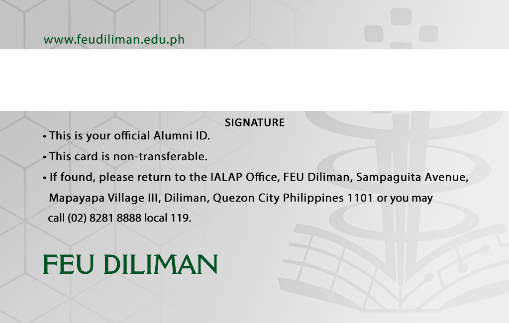 FEU Alabang Alumni Card - Back